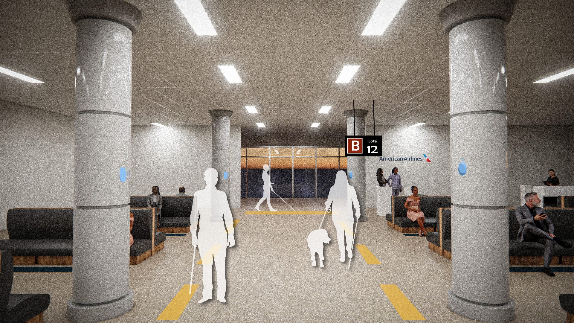 Boarding gate — beacon audio cues to the jet bridge