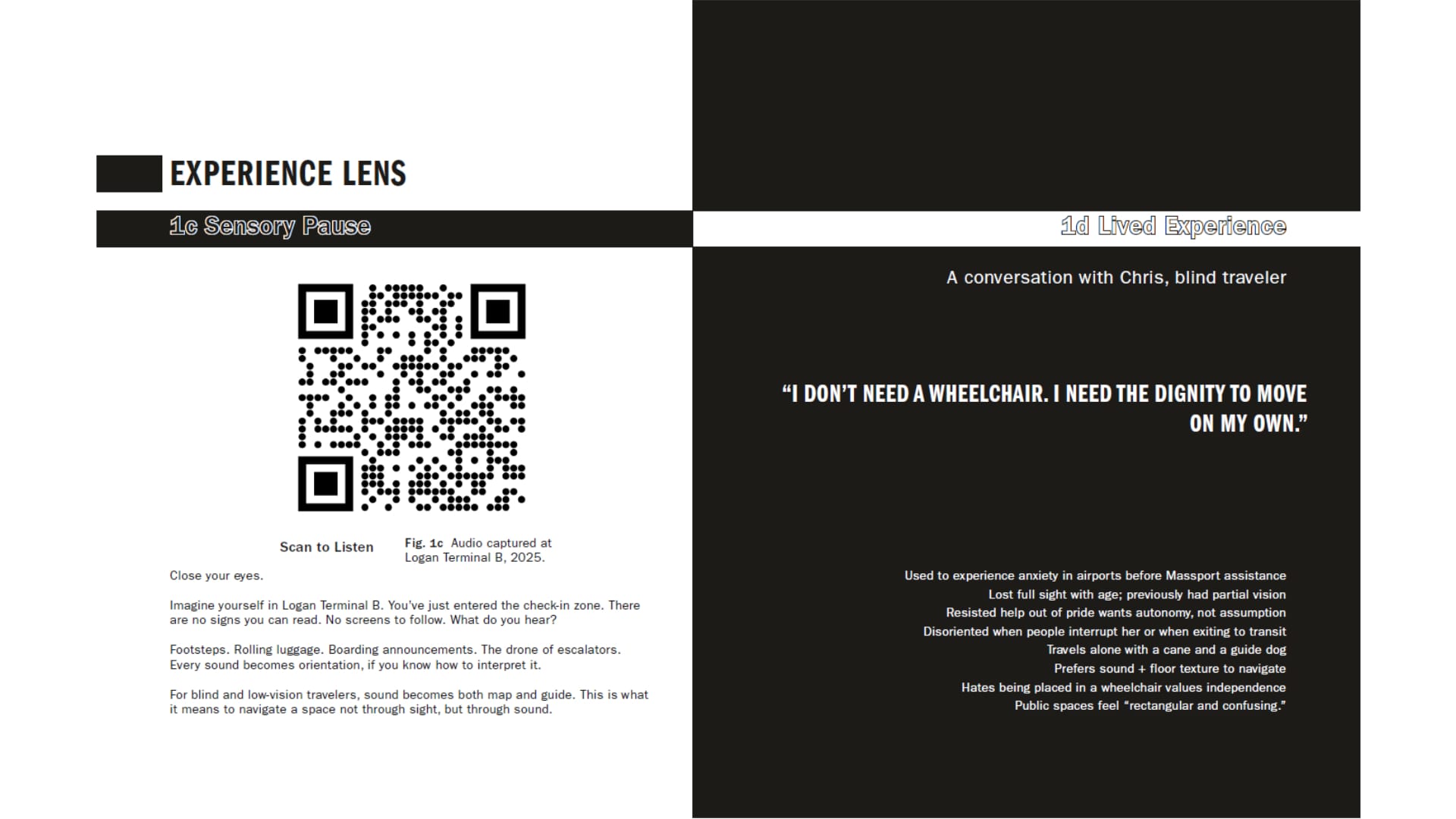 Experience Lens — sensory pause and a conversation with Chris, blind traveler