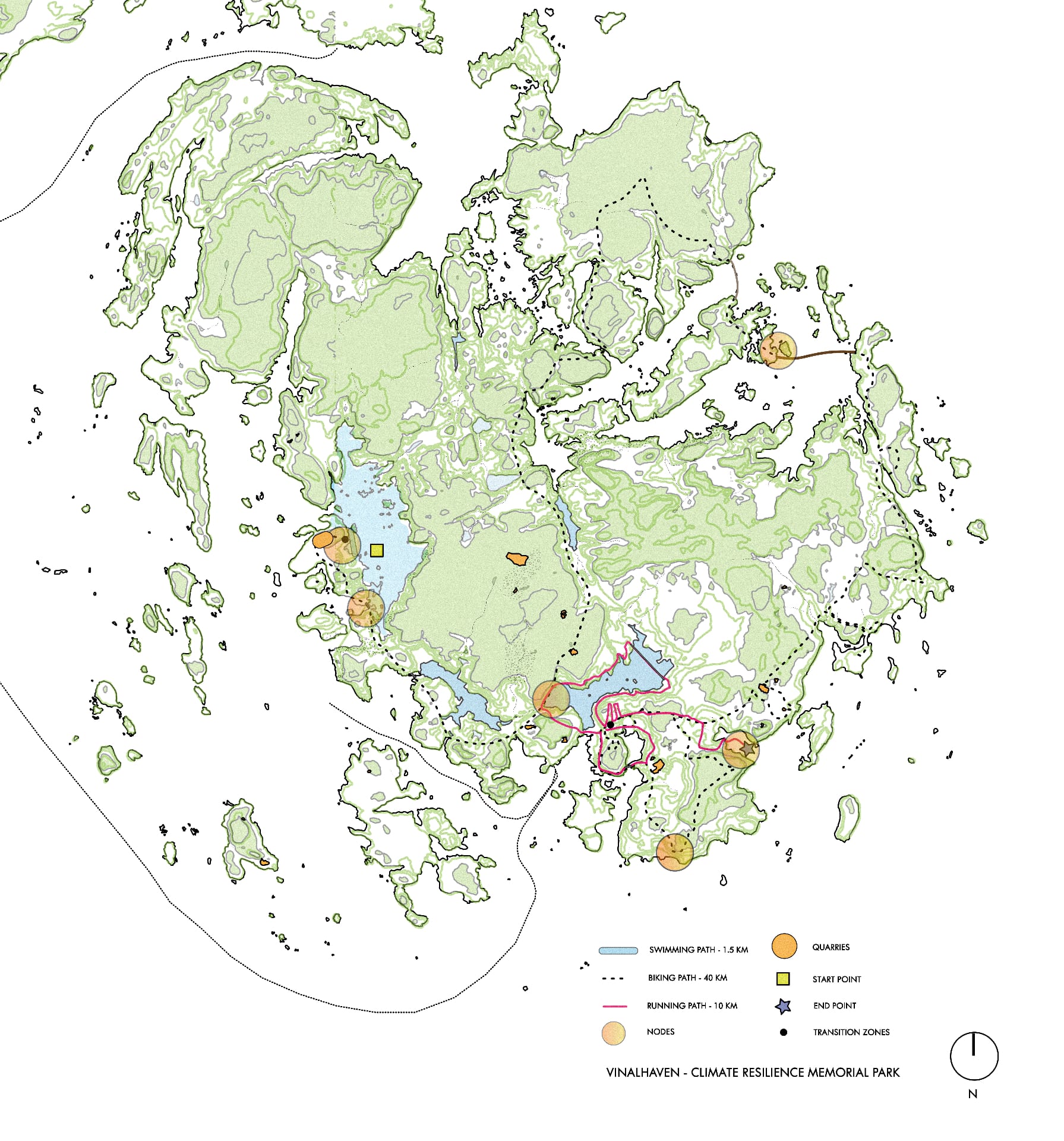 Vinalhaven — triathlon master plan, swimming / biking / running paths